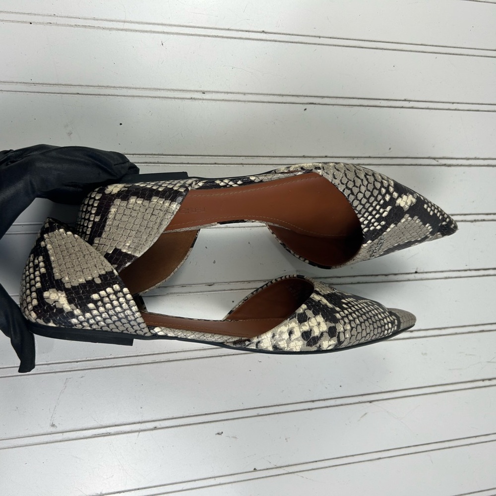 Coach Leather Pointy Toe Flats Natural (Snake) Womenโs Size 10 - Picture 7 of 11